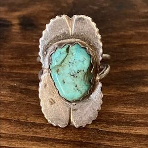 Native American sterling silver and turquoise ring